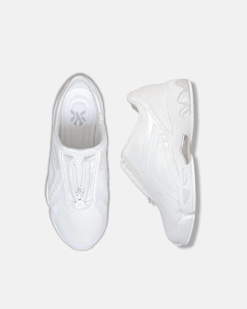 LA SXEPPA White shoe by SXEPPA, the pair shown top-down and in profile