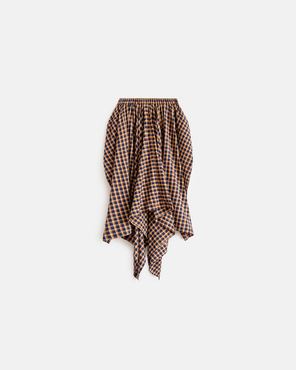 Plaid Boxer Skirt [Orange & Navy]