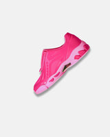 LA SXEPPA Pink shoe, side profile with the center zip and bubble sole