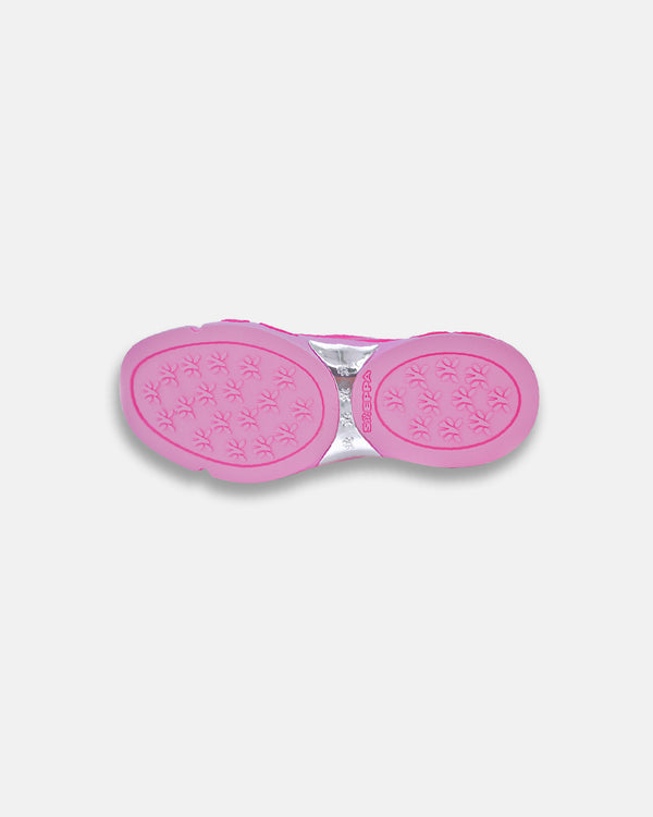 LA SXEPPA Pink shoe, outsole with bubble tread on a chrome plate